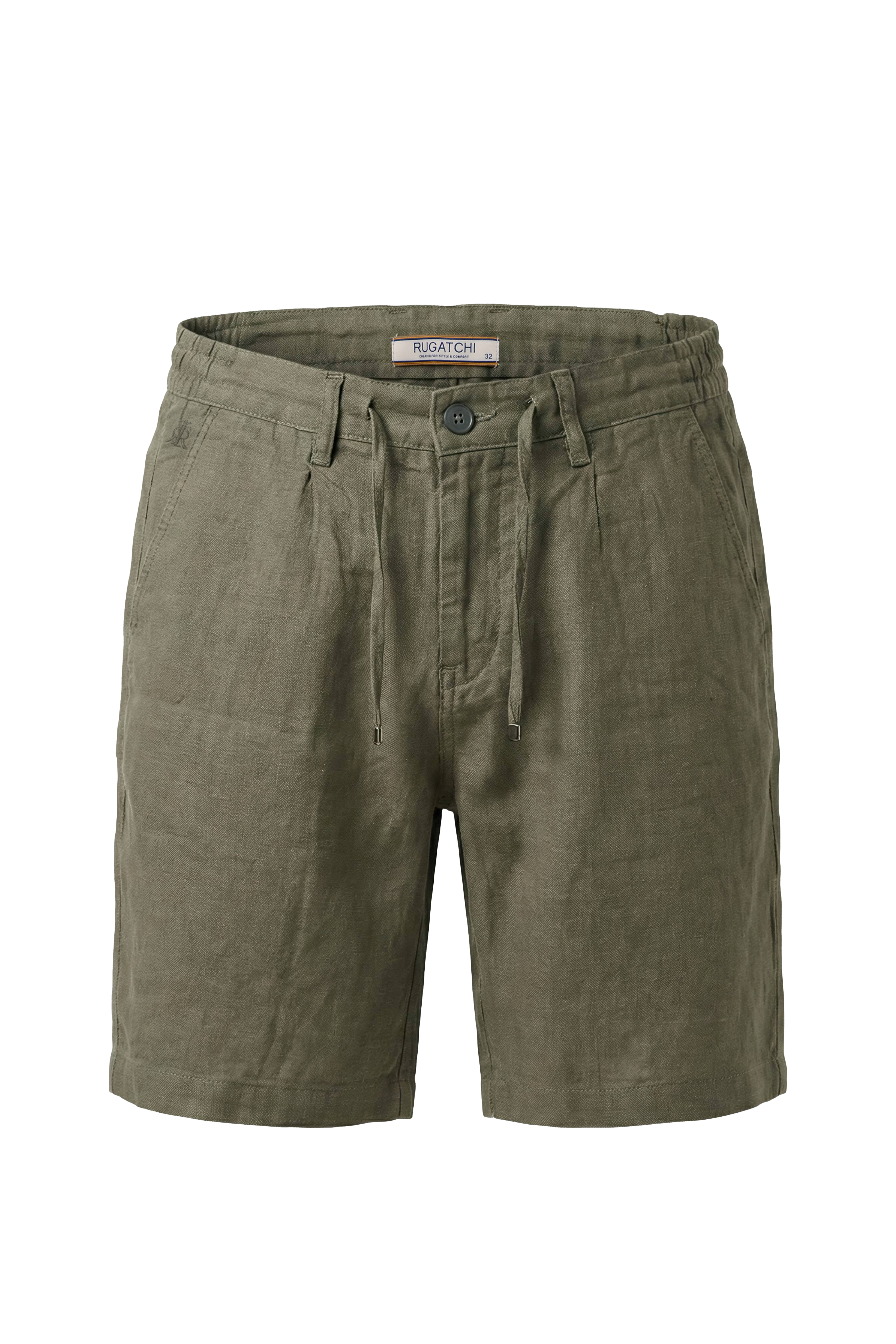 Erkek Keten Dokulu Fermuarlı Şort