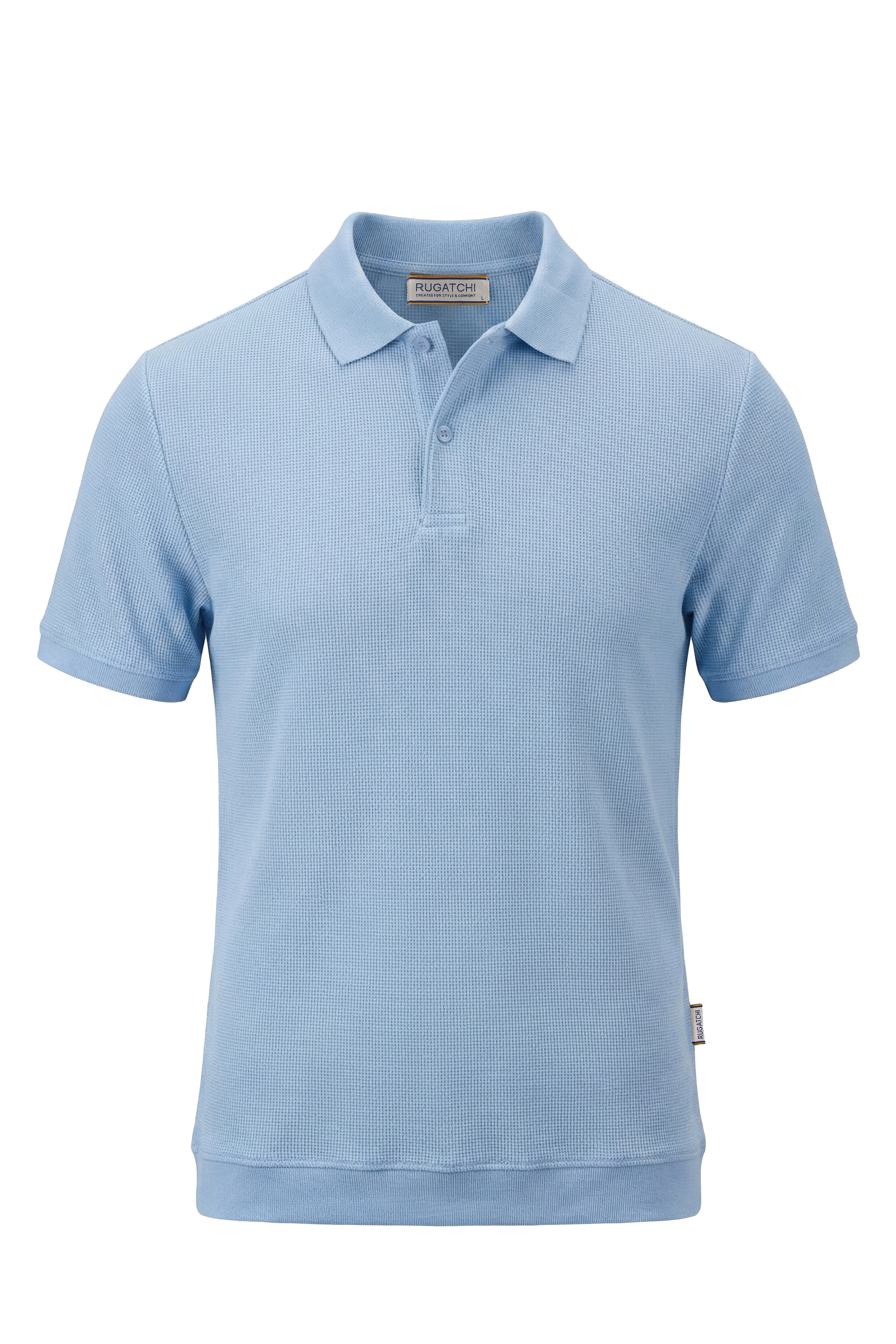 Erkek Waffle Dokulu Esnek Polo Tişört