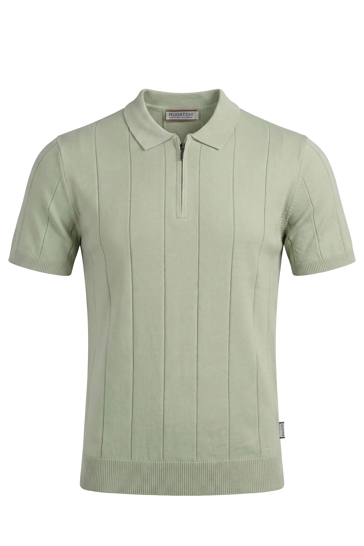 Erkek Penye Fermuarlı Yaka Tişört - Modern Fit