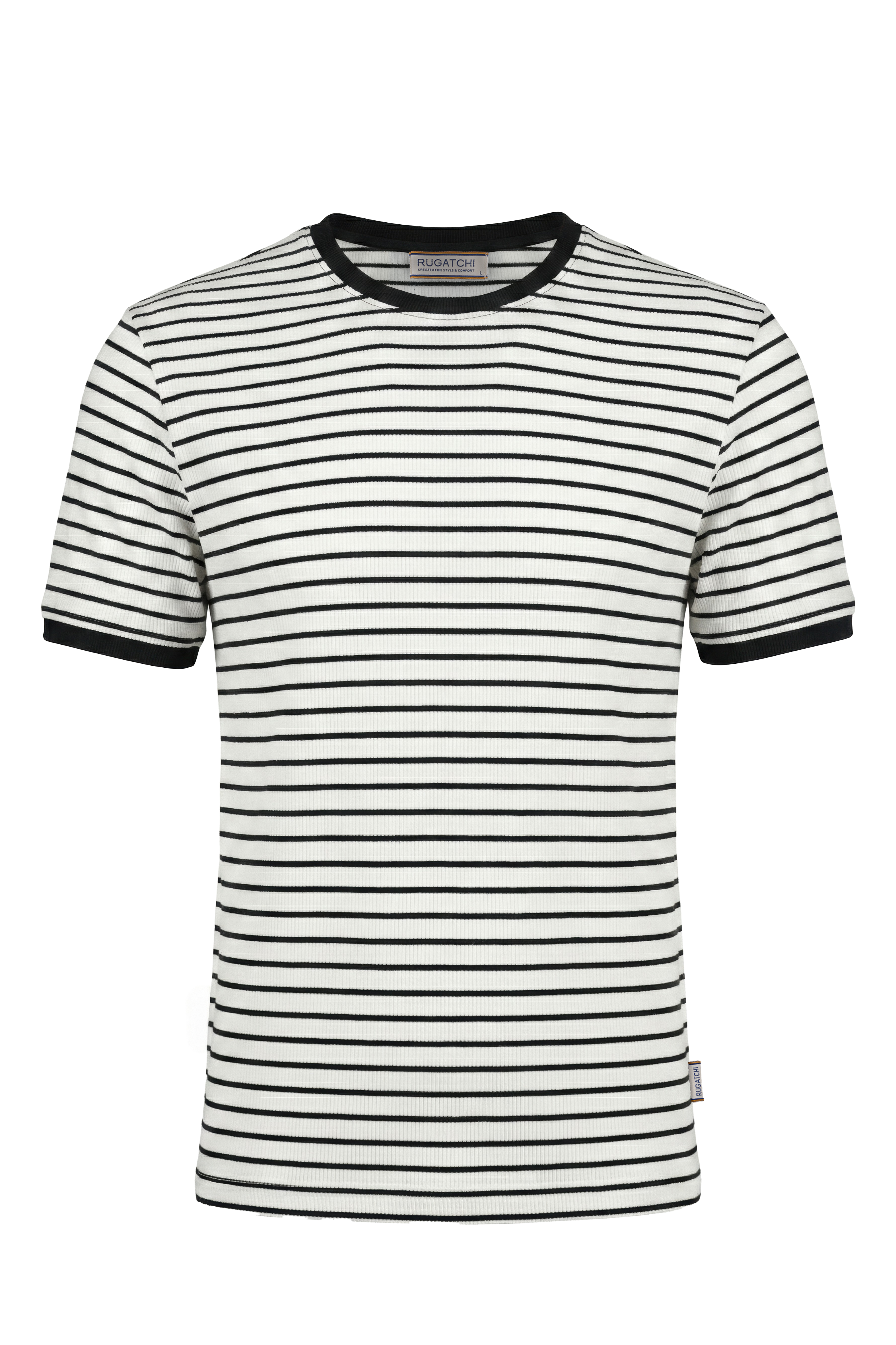 Erkek Waffle Çizgili Dokulu Tişört
