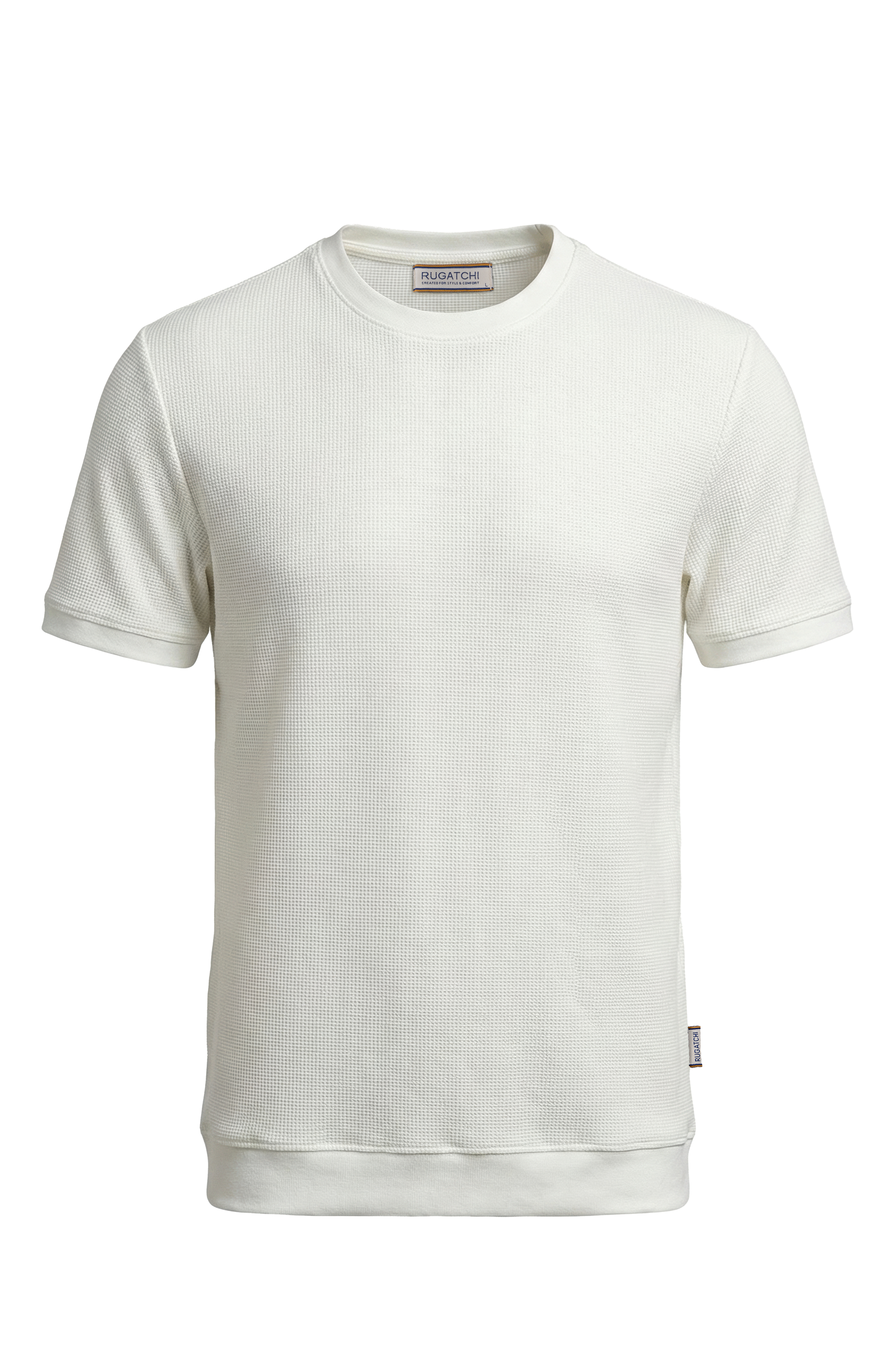 Erkek Waffle Dokulu Bisiklet Yaka Tişört