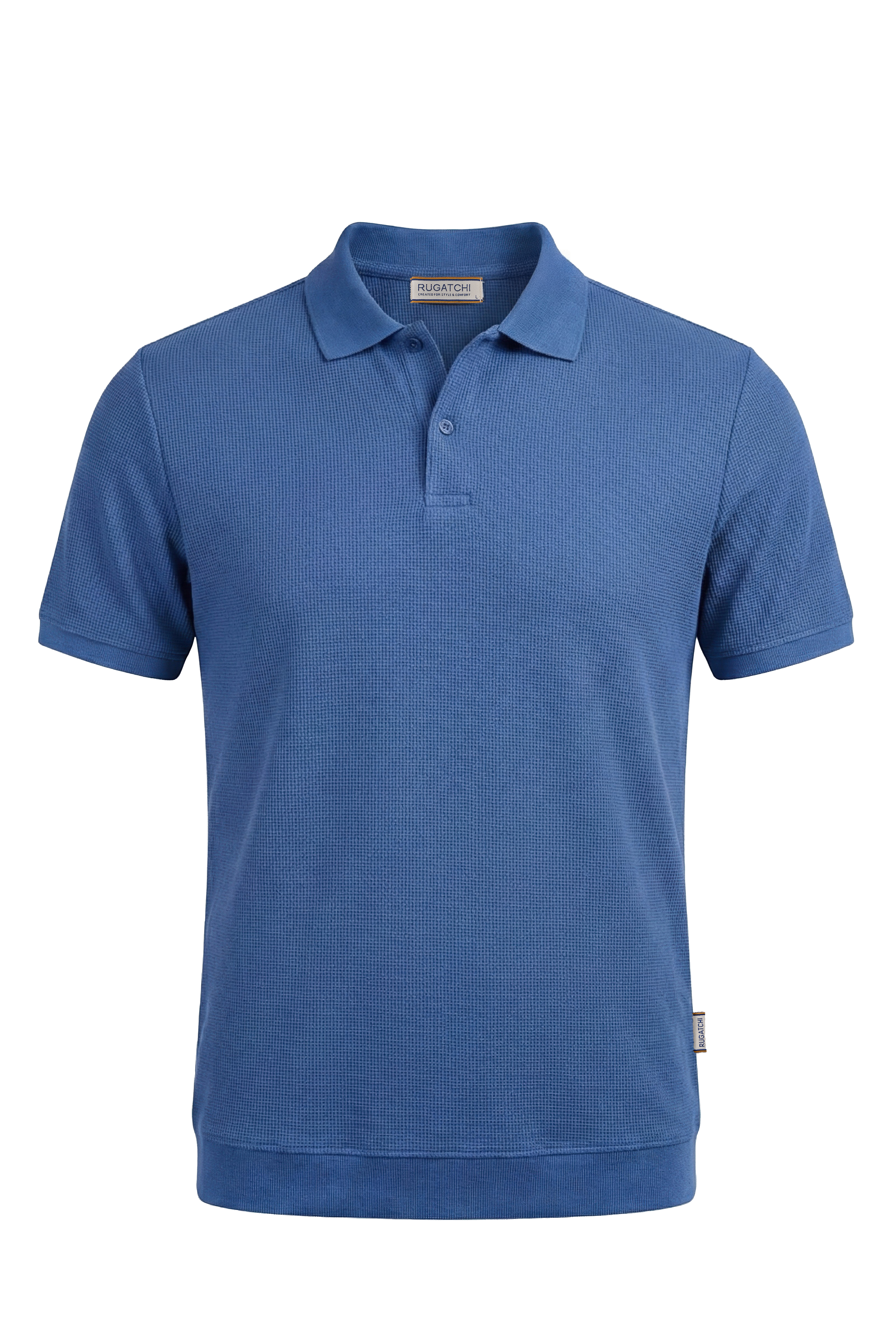 Erkek Waffle Dokulu Esnek Polo Tişört