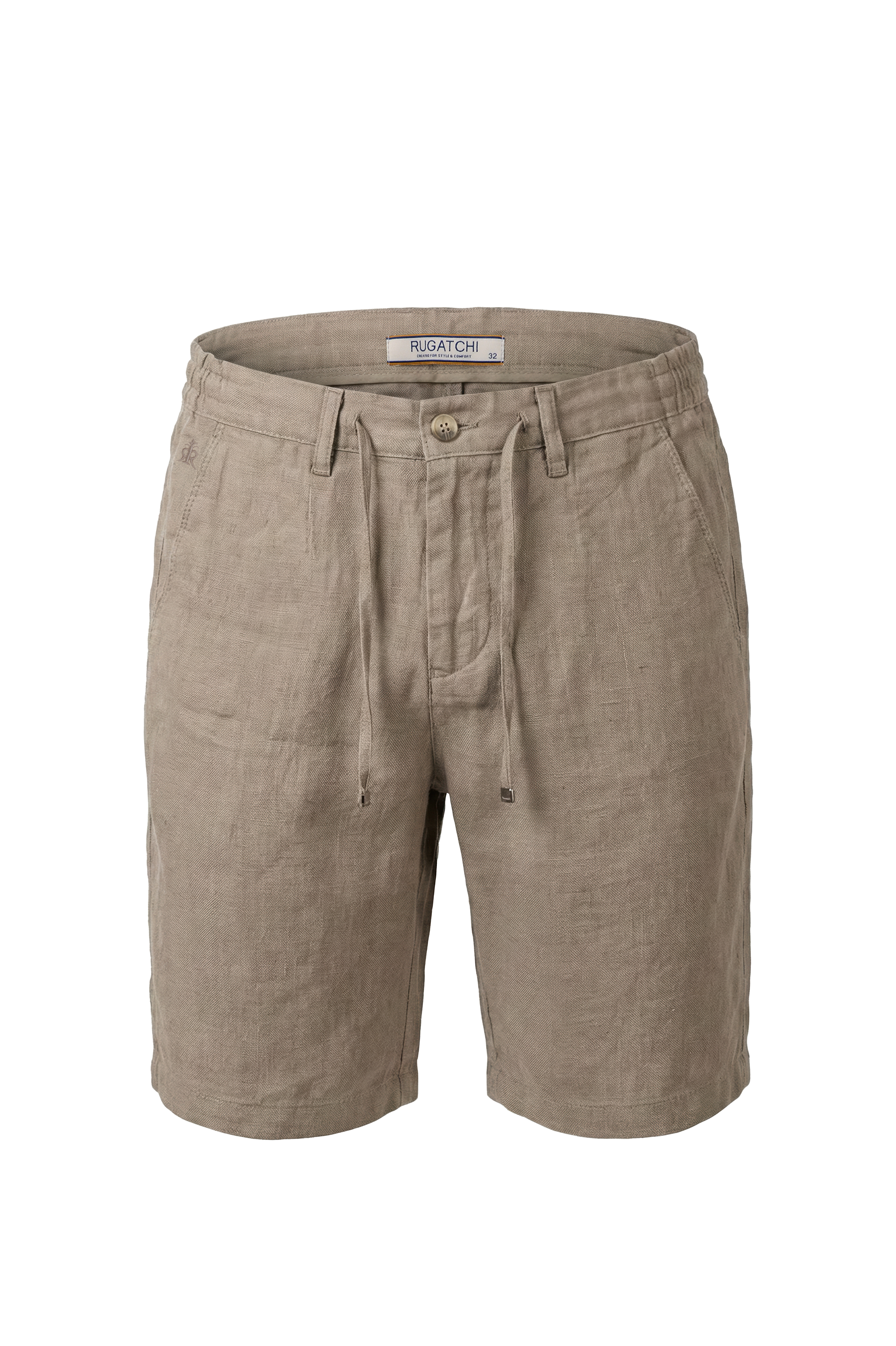 Erkek Keten Dokulu Fermuarlı Şort