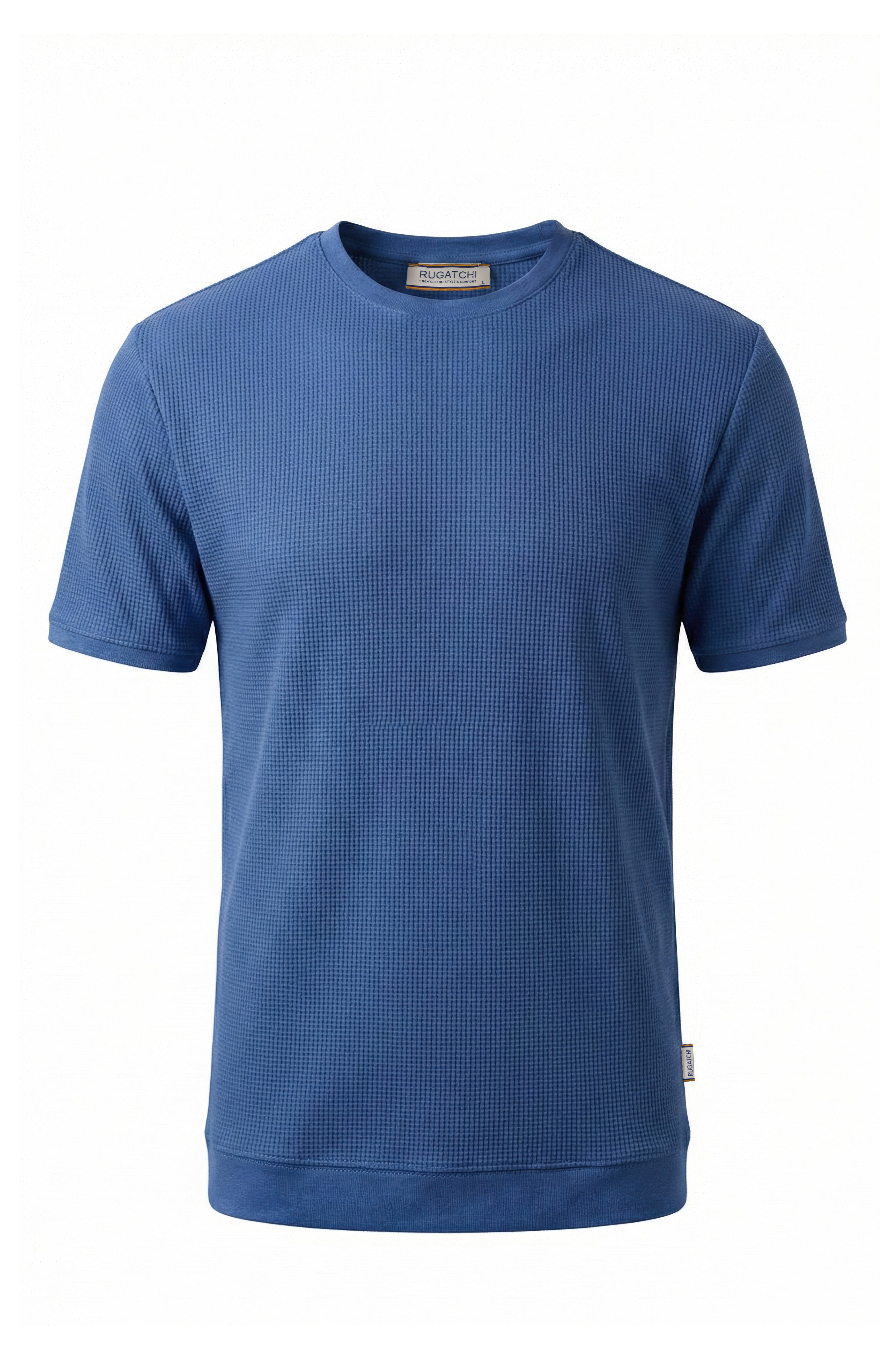 Erkek Waffle Dokulu Bisiklet Yaka Tişört