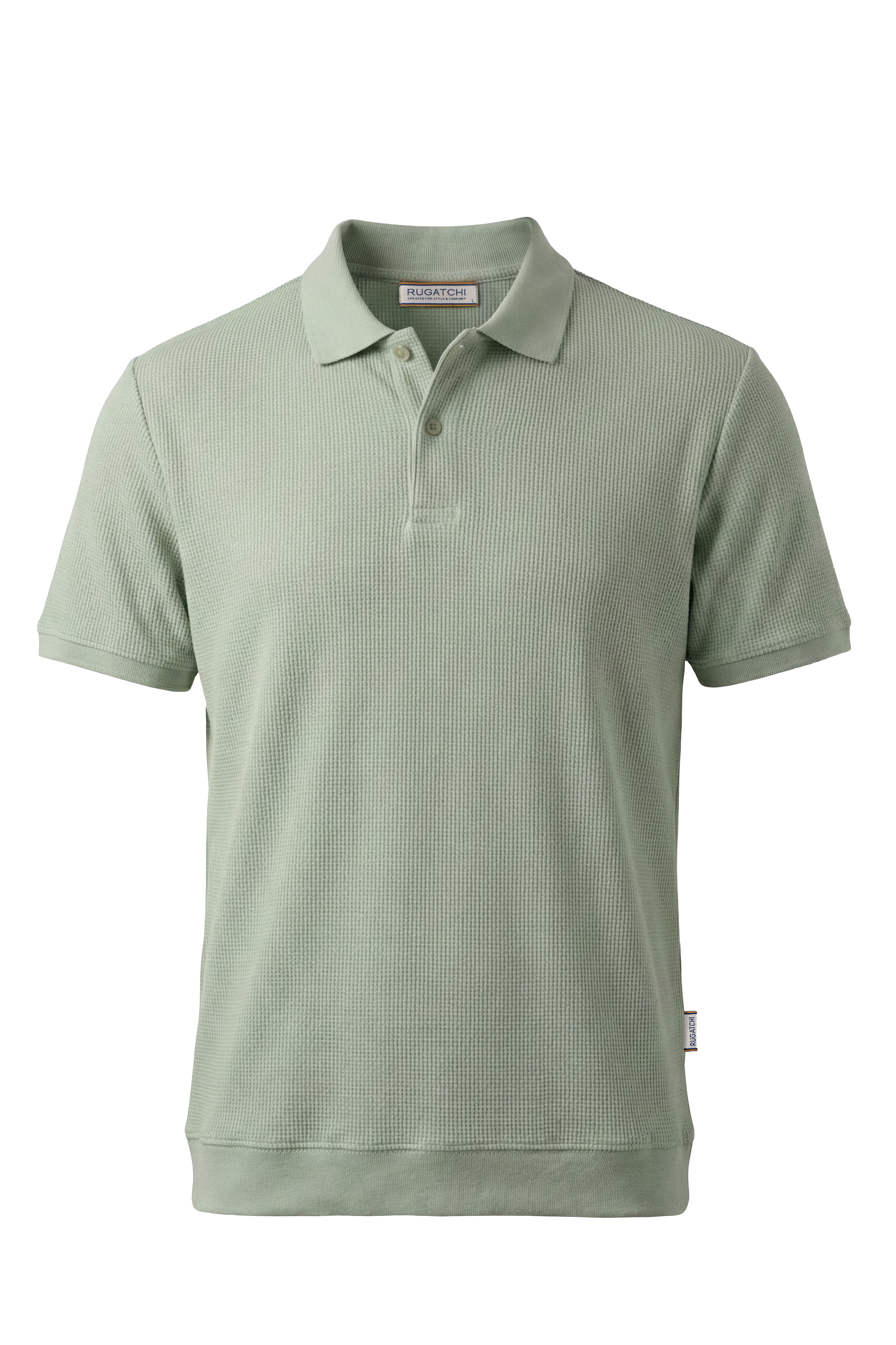 Erkek Waffle Dokulu Esnek Polo Tişört