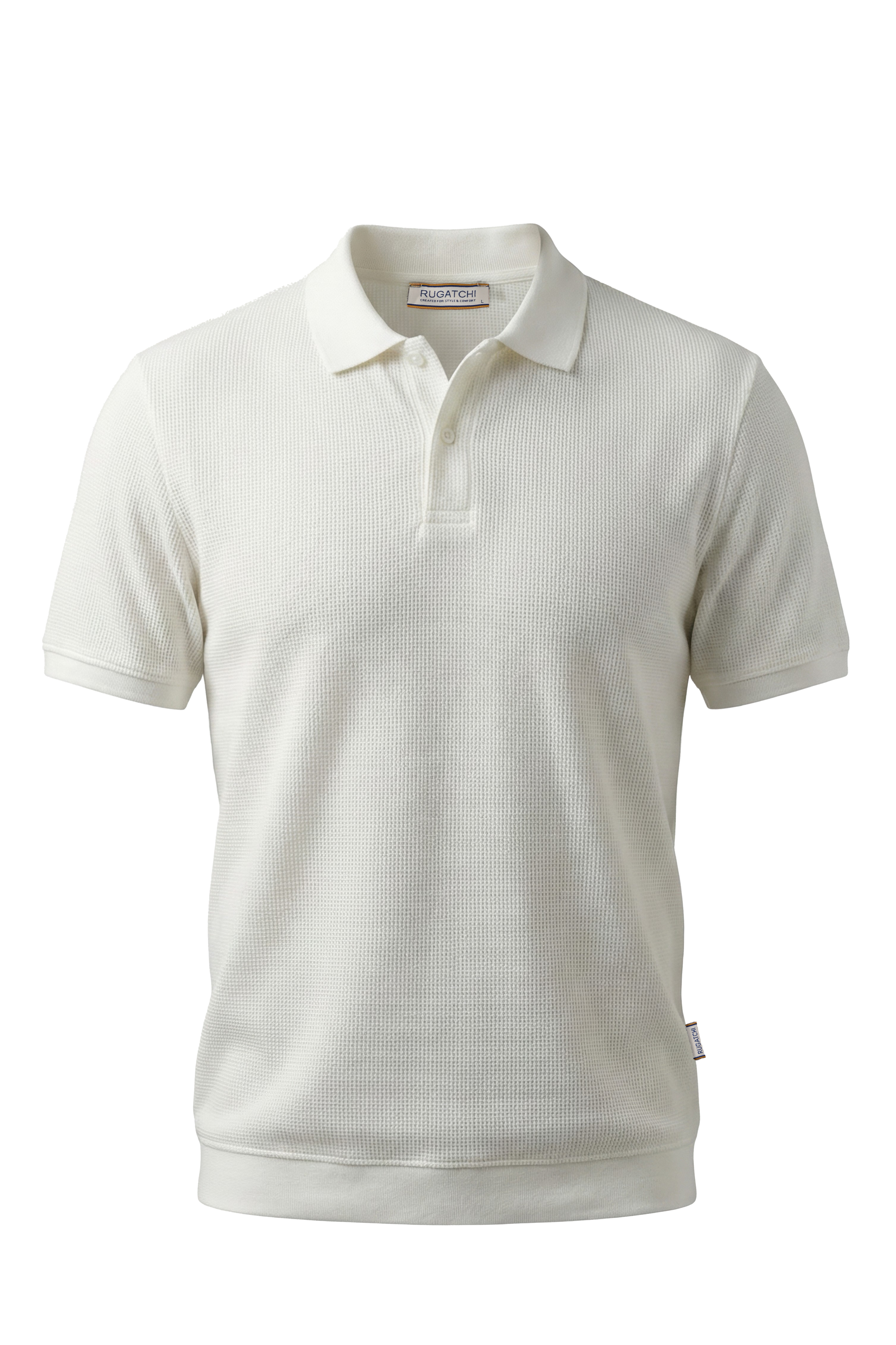 Erkek Waffle Dokulu Esnek Polo Tişört