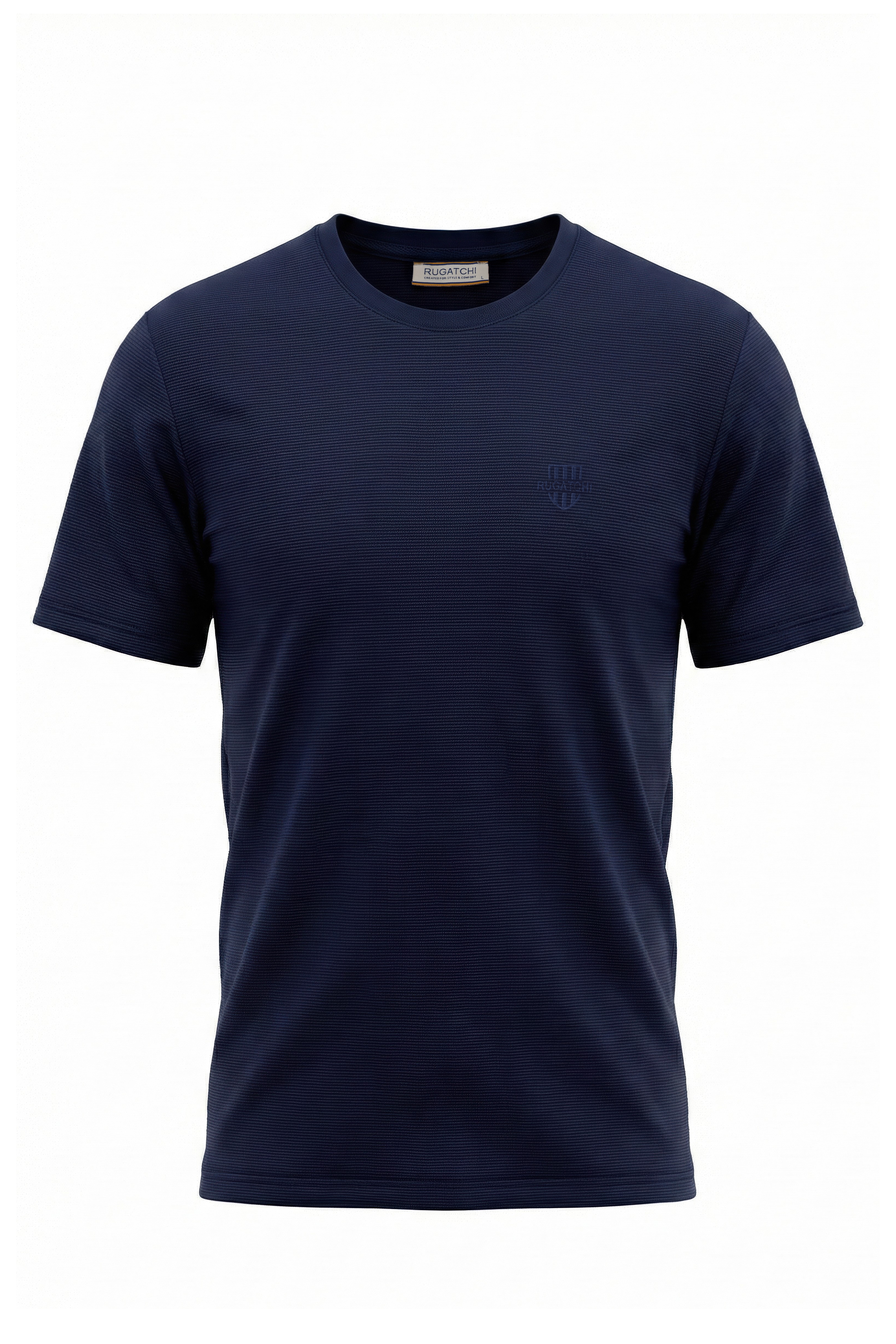 Erkek Fitilli Dokulu Bisiklet Yaka Tişört