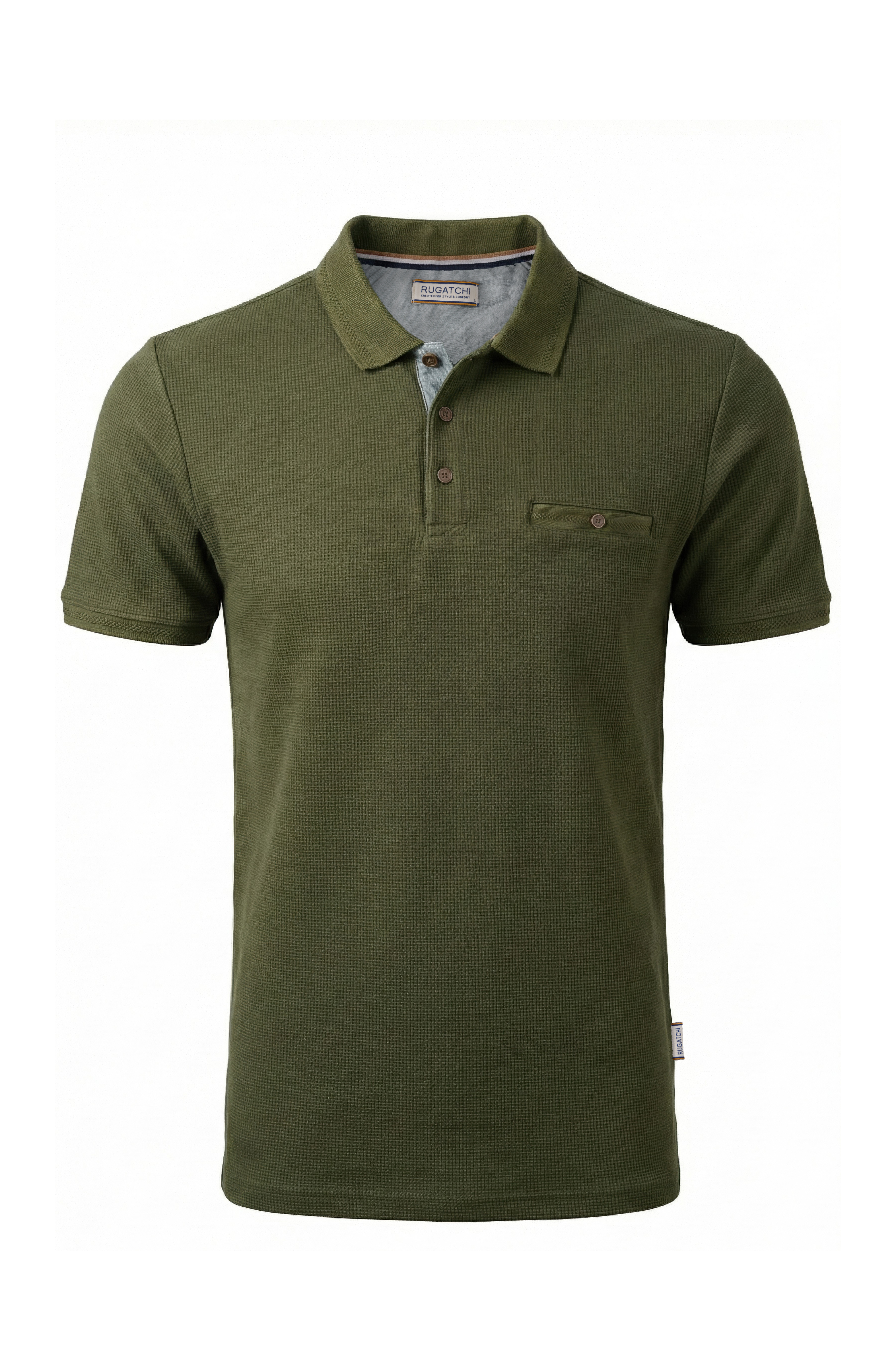 Erkek Waffle Dokulu Cepli Günlük Polo