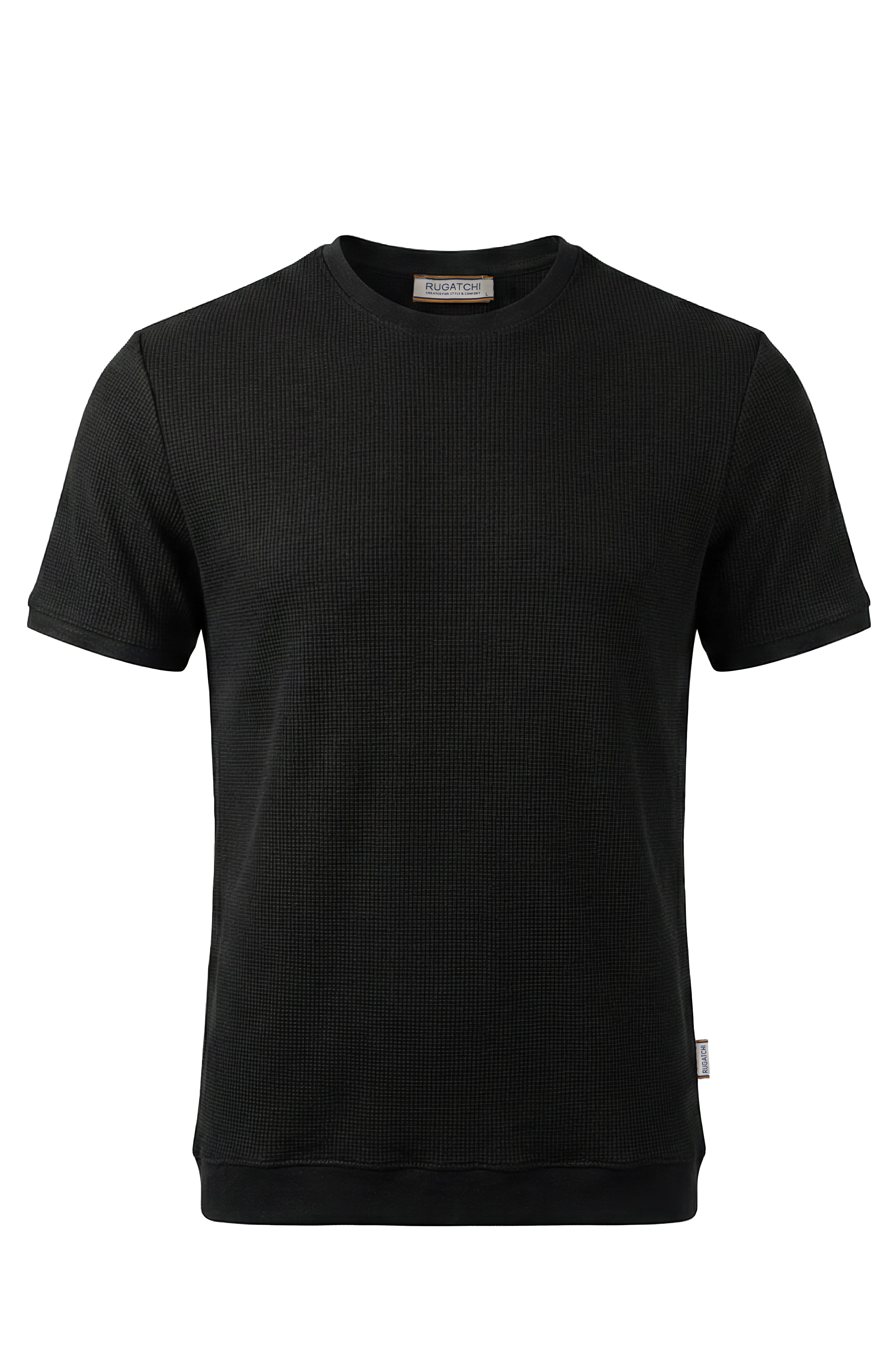 Erkek Waffle Dokulu Bisiklet Yaka Tişört