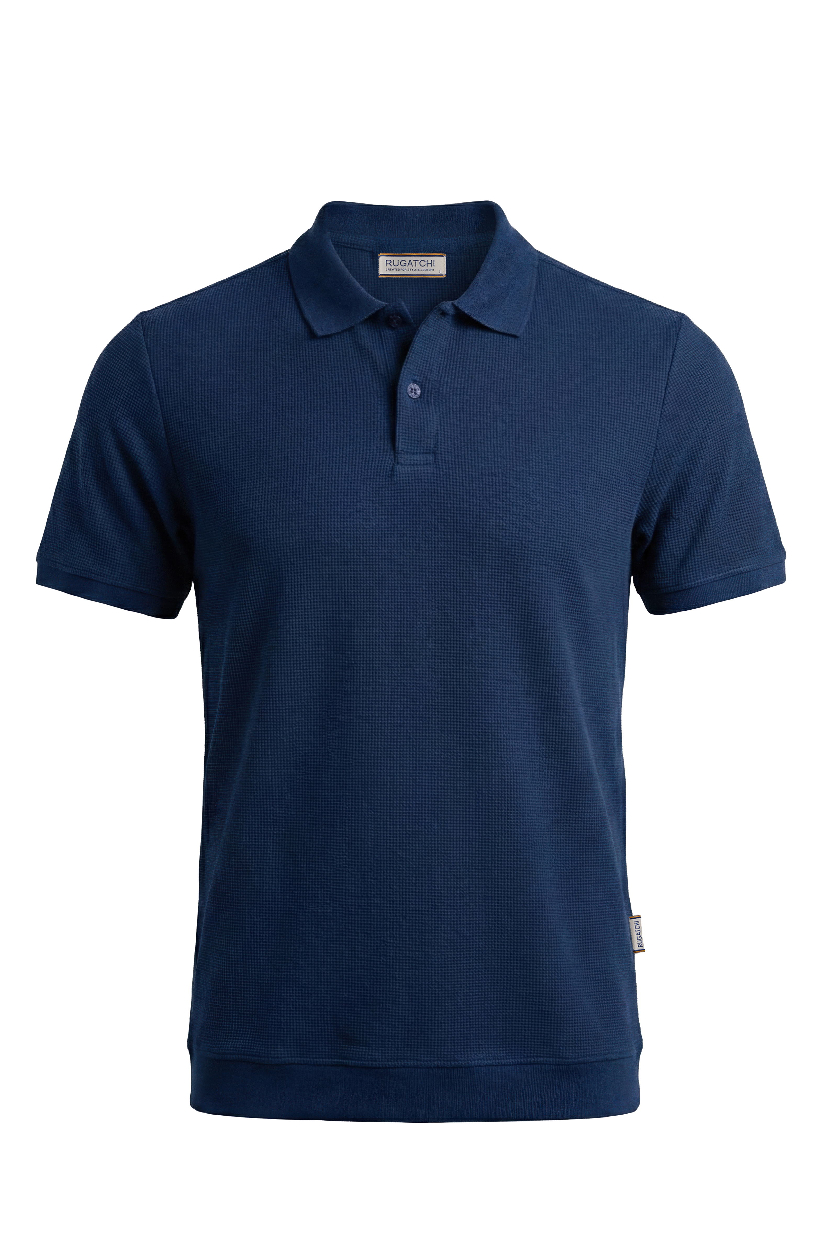 Erkek Waffle Dokulu Esnek Polo Tişört