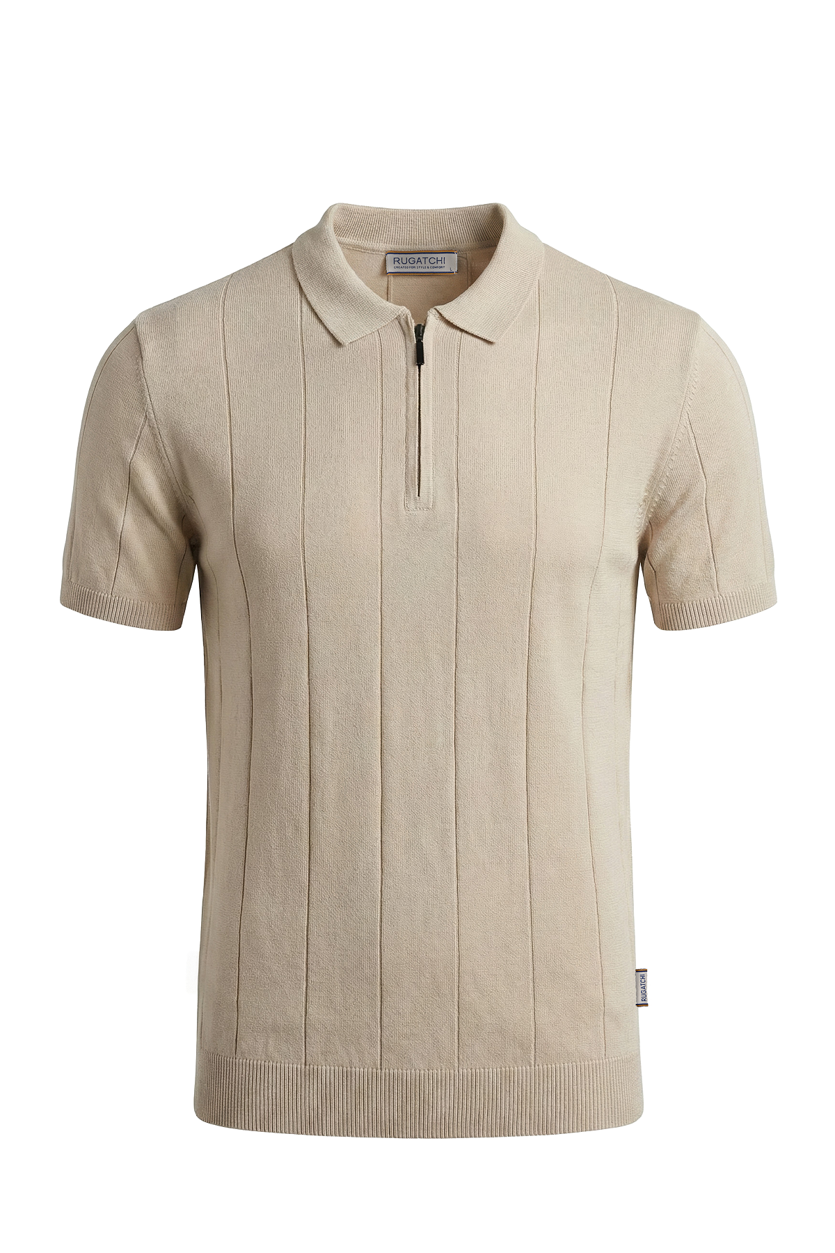 Erkek Penye Fermuarlı Yaka Tişört - Modern Fit