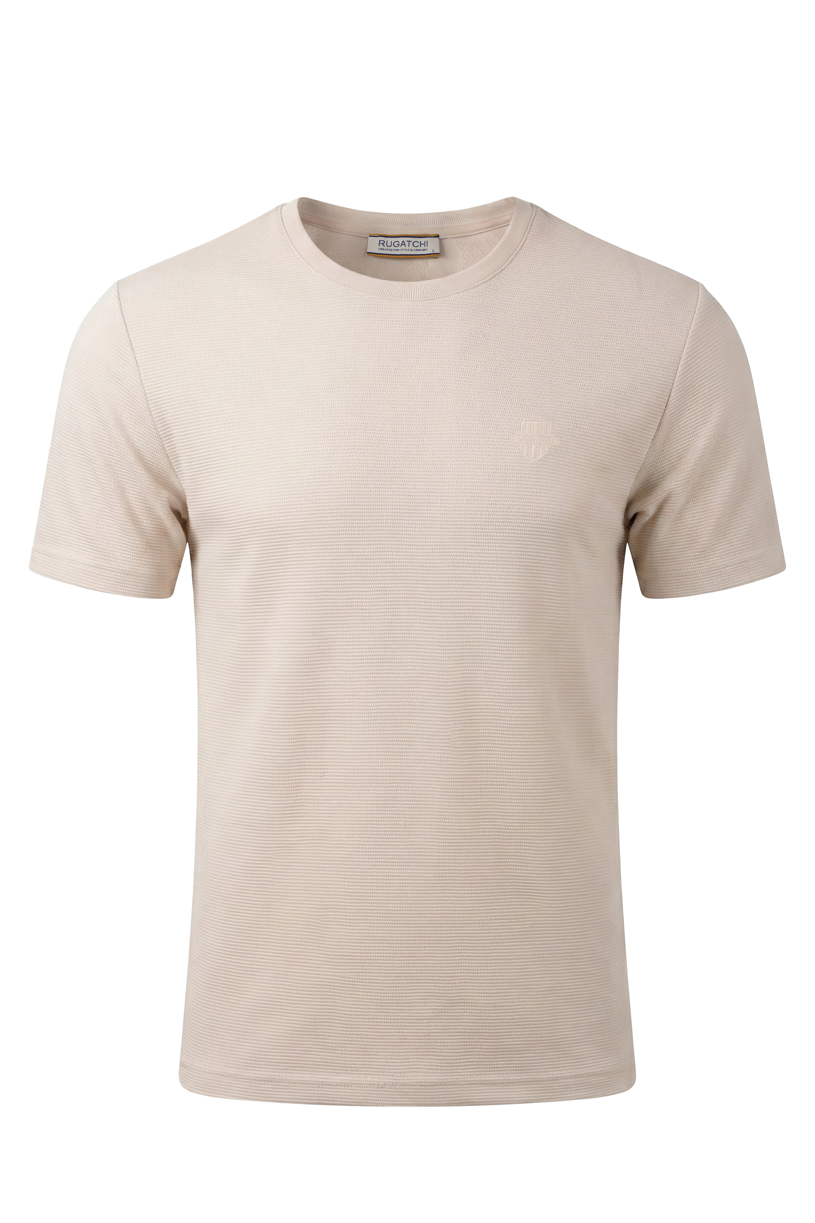 Erkek Fitilli Dokulu Bisiklet Yaka Tişört