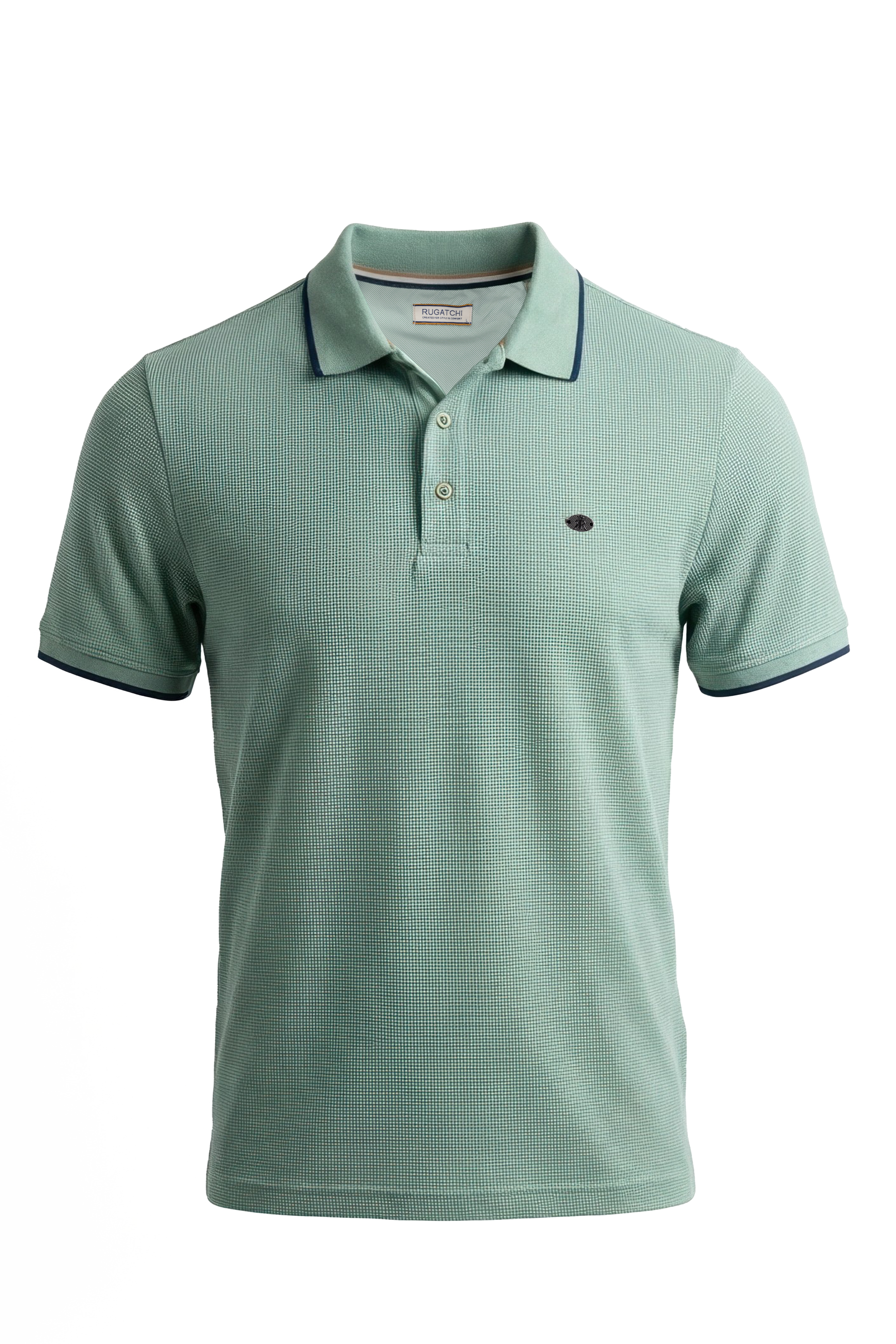 Erkek Waffle Dokulu Kontrast Çizgili Polo