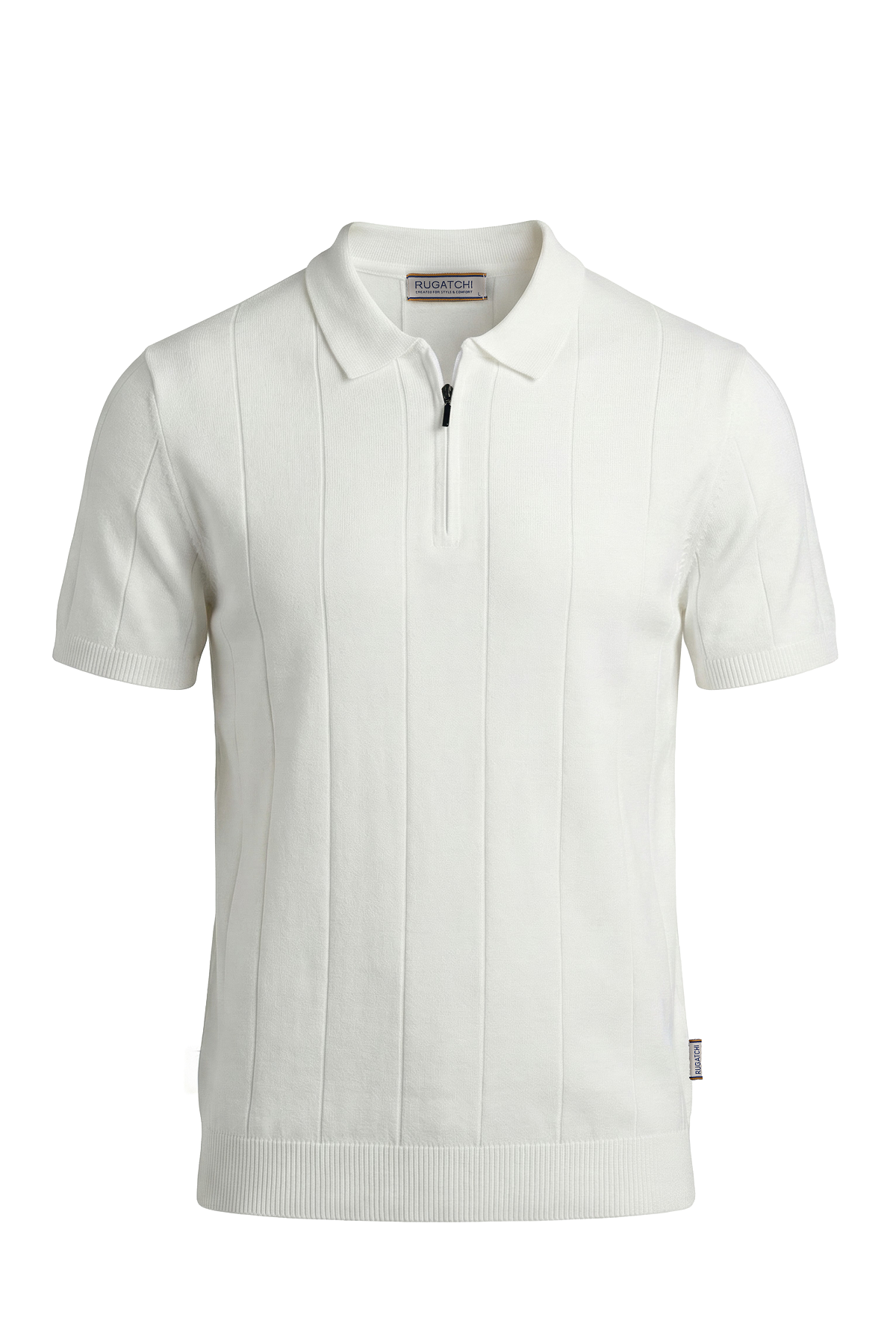 Erkek Penye Fermuarlı Yaka Tişört - Modern Fit