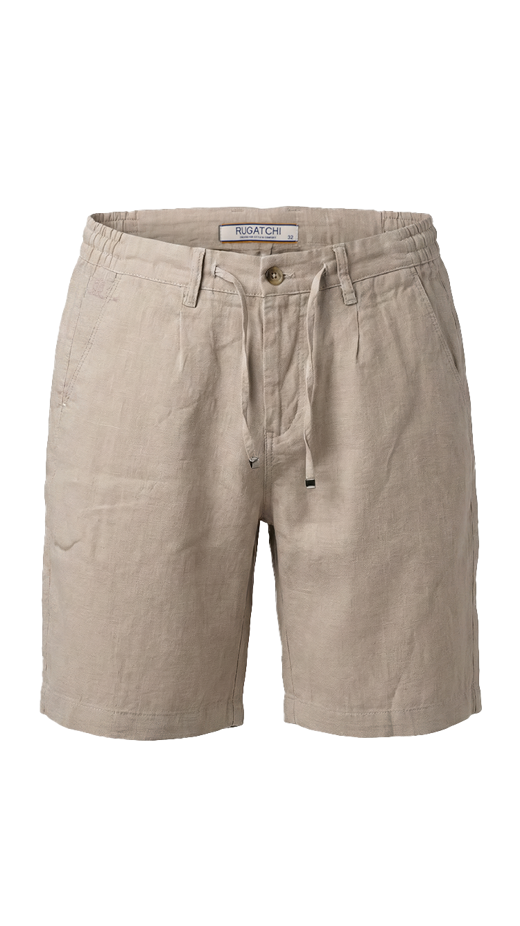 Erkek Keten Dokulu Fermuarlı Şort