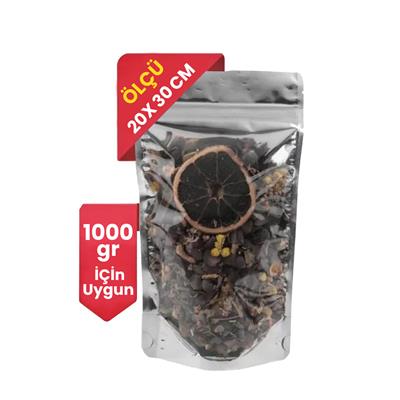 şeffaf metalize kilitli doypack 20 X 30 CM