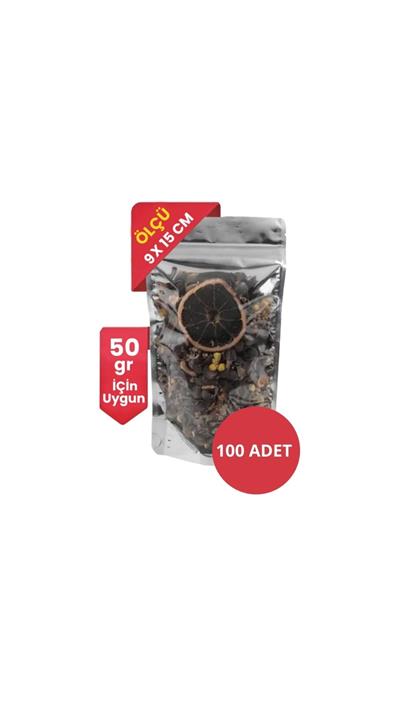 ŞEFFAF METALİZE KİLİTLİ DOYPACK 9 X 15 CM 100 ADET