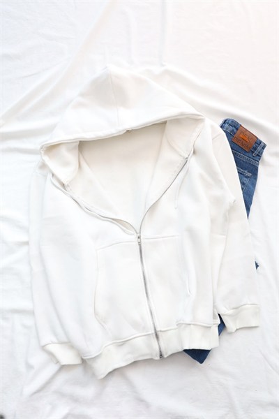 SweatFermuarlı Oversize Sweat