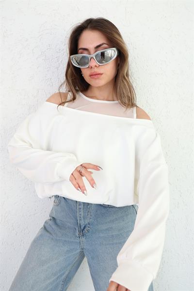 Tül Astarlı Modal Sweat