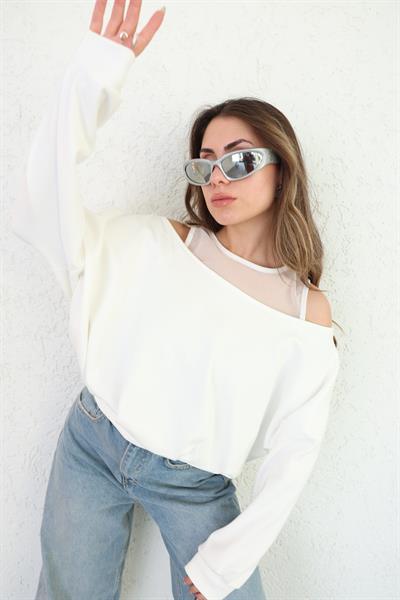 Tül Astarlı Modal Sweat