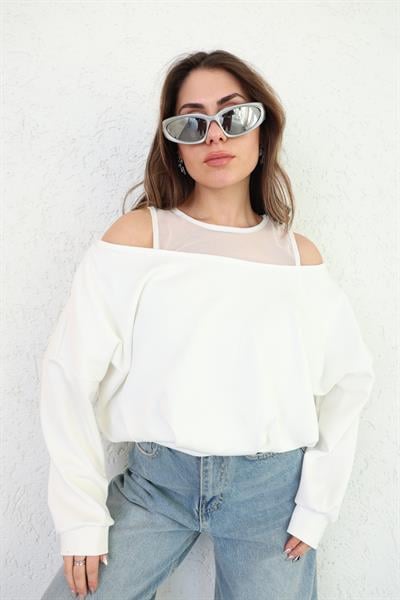 Tül Astarlı Modal Sweat