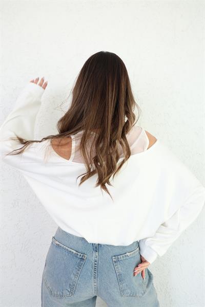 Tül Astarlı Modal Sweat