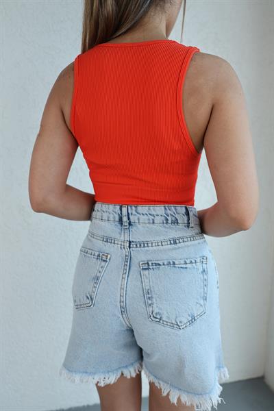 Dikişsiz V Yaka Crop