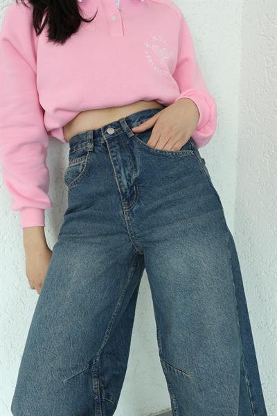 Kemer Detaylı Baggy Jean