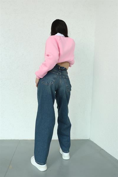 Kemer Detaylı Baggy Jean