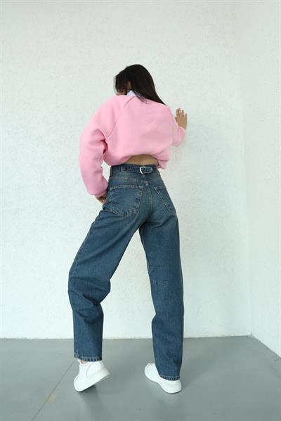 Kemer Detaylı Baggy Jean