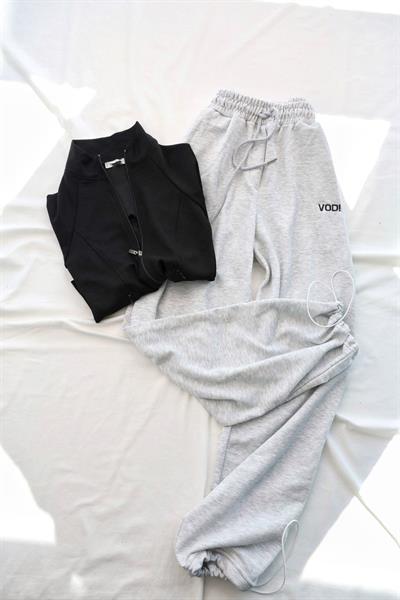 Paça Lastik Vodi Nakışlı Sweat