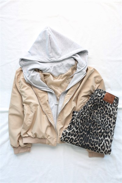 Sweat Detaylı Bomber Ceket