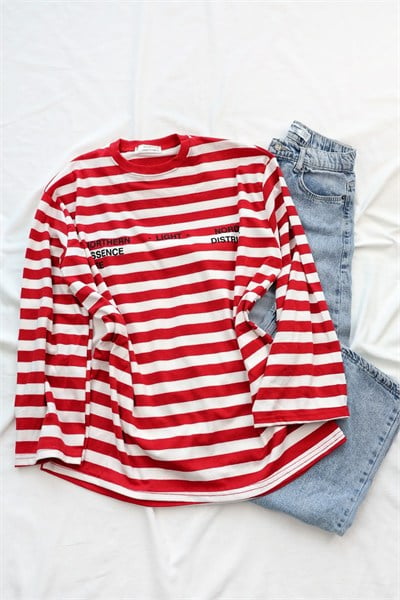 SweatLight Baskı Çizgili Sweaters