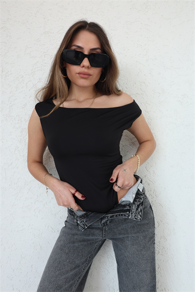Kayık Yaka Dalgıç Bodysuit