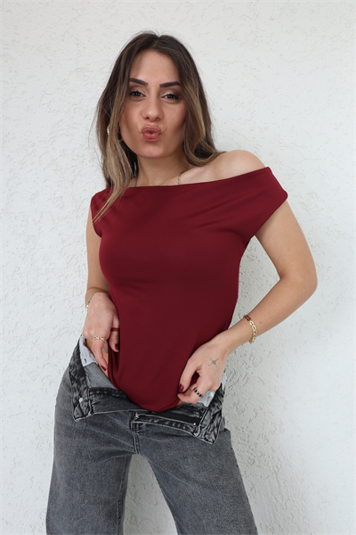 Kayık Yaka Dalgıç Bodysuit