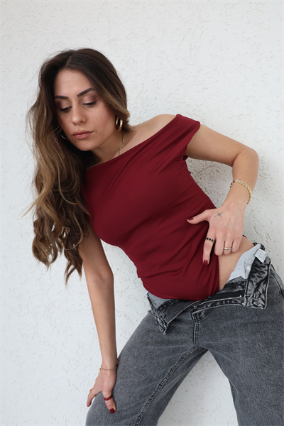 Kayık Yaka Dalgıç Bodysuit
