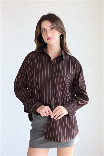 Çizgili Oversize Gömlek