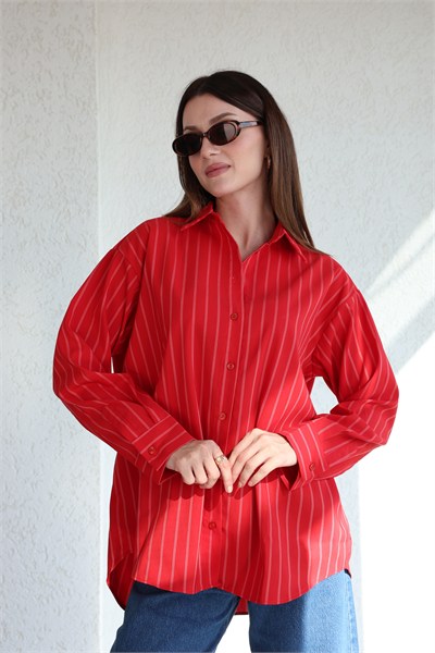 Çizgili Oversize Gömlek