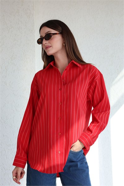 Çizgili Oversize Gömlek