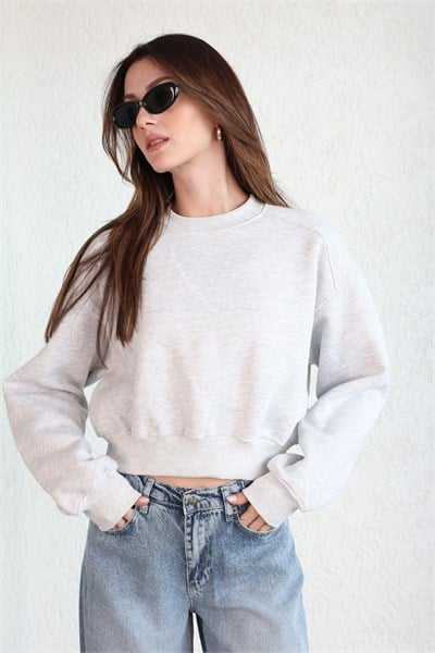 O Yaka Basic Crop Sweat