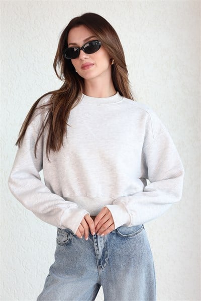 O Yaka Basic Crop Sweat