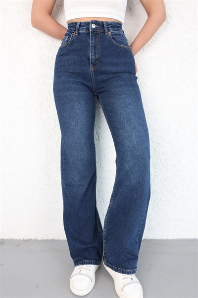 Likralı Dökümlü Plazzo Jean