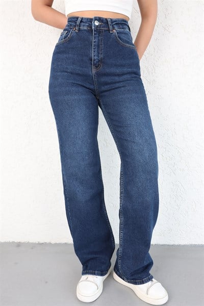 Likralı Dökümlü Plazzo Jean