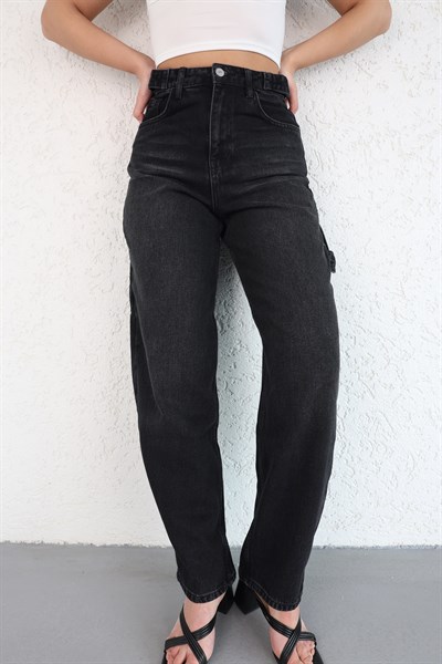 Kemer Detaylı Baggy Jean