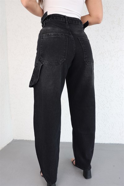Kemer Detaylı Baggy Jean