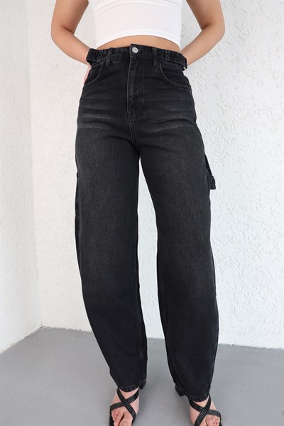 Kemer Detaylı Baggy Jean