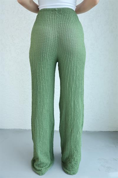 Gofre Bağcıklı Plazzo Pantolon