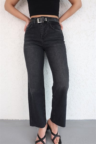 Kemerli Paça Kesik Jean