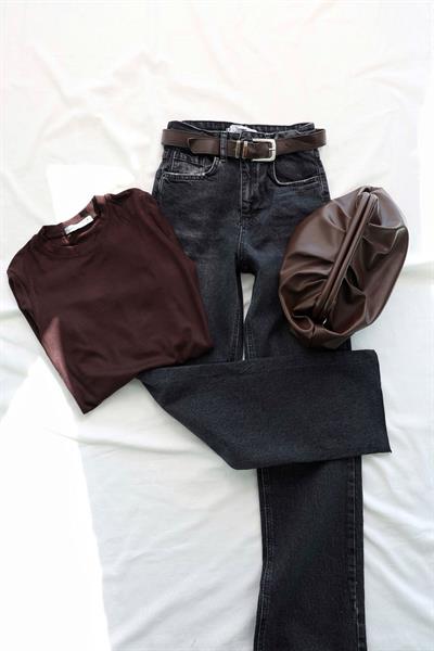 Kemerli Paça Kesik Jean
