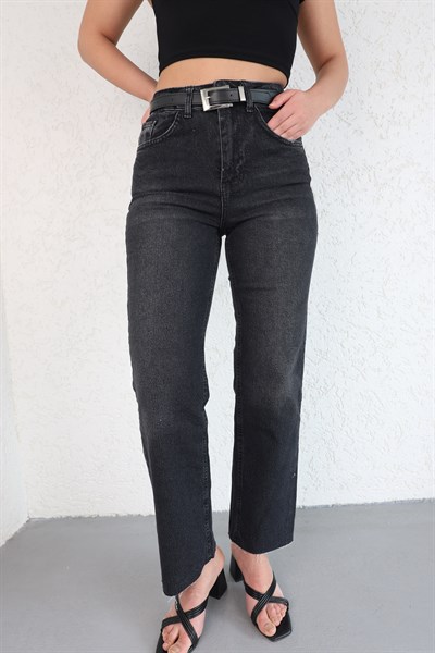 Kemerli Paça Kesik Jean